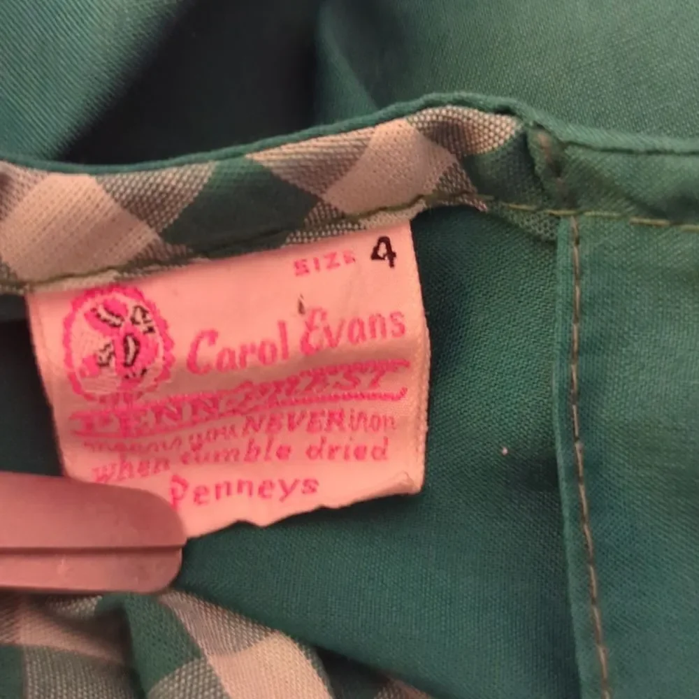Carol Evans girls‎ green checkered vintage dress Penney's size 4